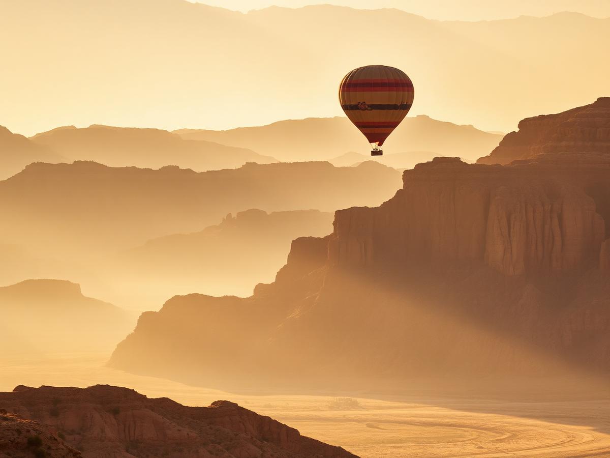 Sunrise balloon flights over the ridges just outside the park boundary.