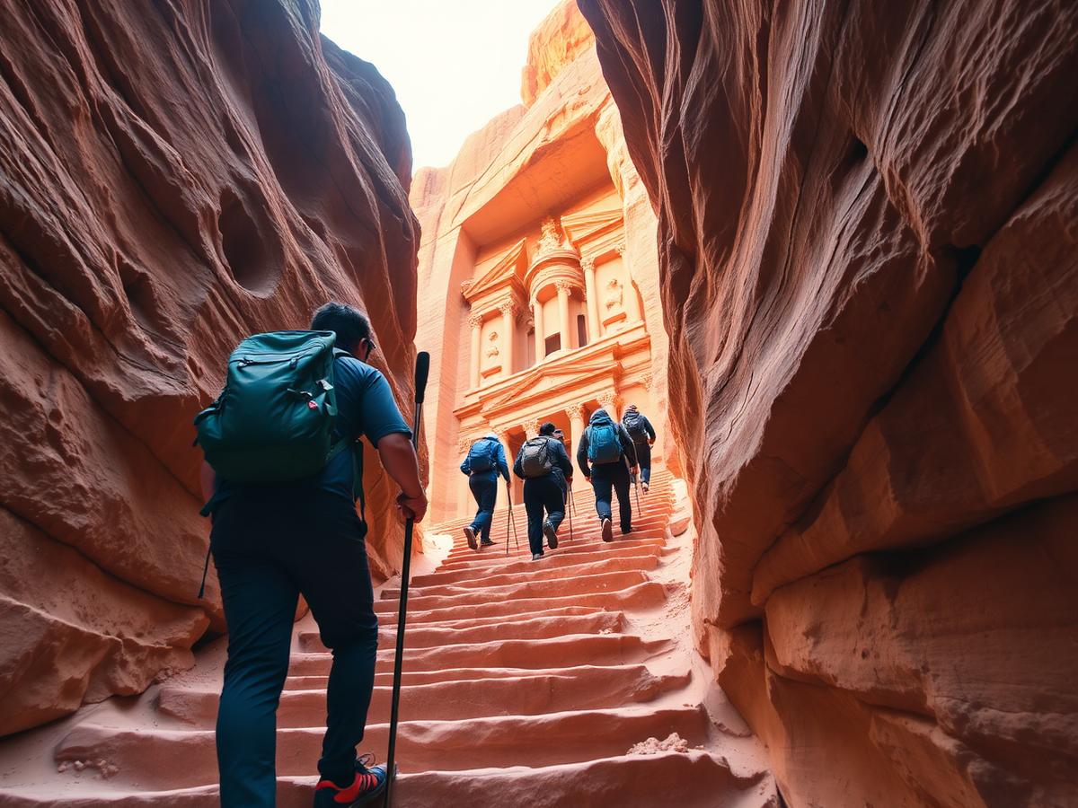 Guided morning hikes on the rock-cut stairways above the main trail.